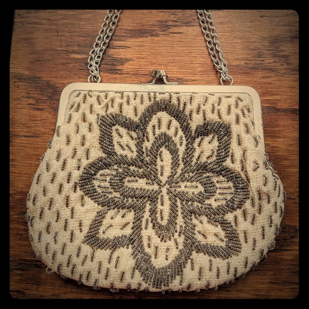Vintage regal ltd. Handbeaded clutch purse